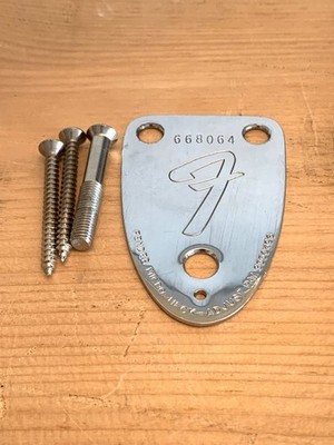 Vintage Original Fender Stratocaster 1975 3 Bolt Neck Plate W/Screws