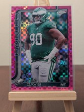2025 Topps Chrome Football Jordan Davis Pink X-Fractor #249 Eagles