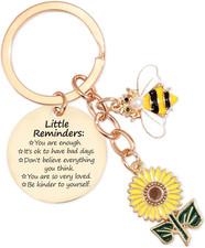 Inspirational Sunflower Bee Keychains Gifts - Motivational Uplifting Quotes Enco