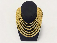 Genuine 18K Yellow Gold Filled Italian Figaro Chain Necklace, 5mm Width/Length