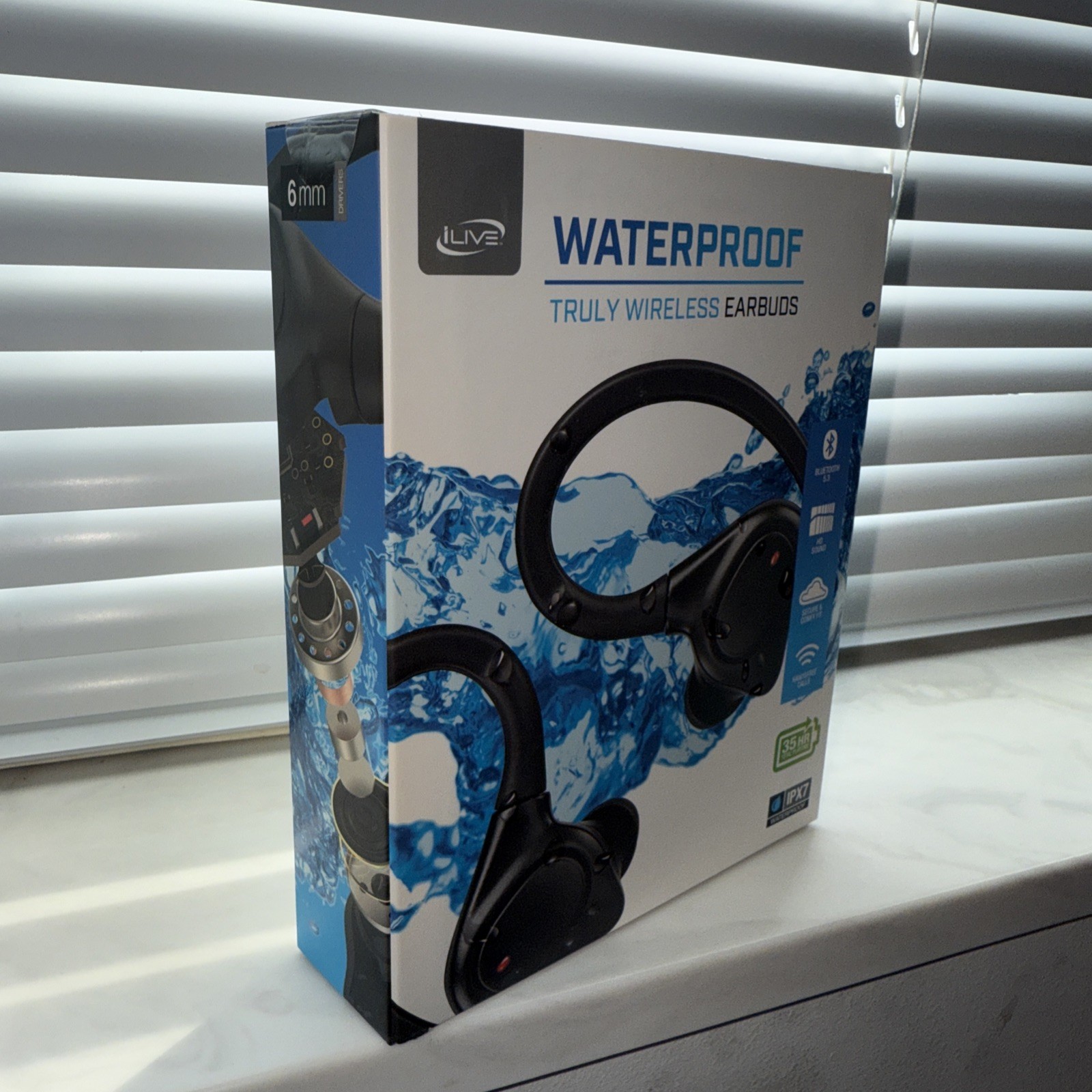iLive Waterproof Truly Bluetooth Wireless On-Ear Earbuds, IAEBTW53B