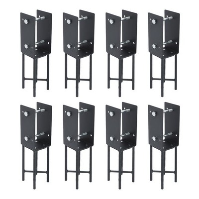 Concrete Fence Post Base, Post Base Holder, U-shape Foundation Post Holder Black