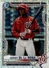 2021 Bowman #BCP-25 Jeremy De La Rosa Chrome Prospects Mojo Refractor