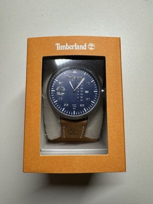 Timberland Men s Watch Navy Dial Brown Leather Strap   Box & Papers   Like New