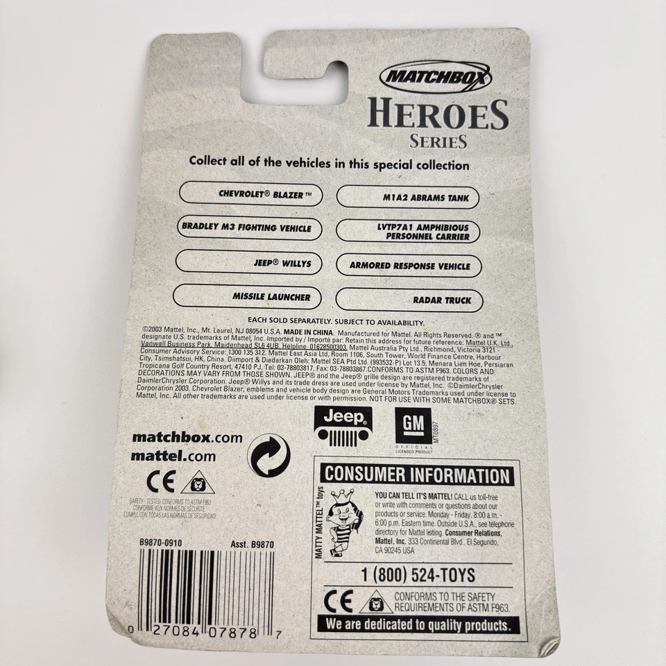 Vintage Matchbox Heroes M1A2 Abrams Tank Armored Response Vehicle Lot 2 2003 - Image 4 of 4