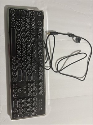 Azio MK Retro USB Wired Mechanical Typewriter Keyboard (Black)  *TESTED*