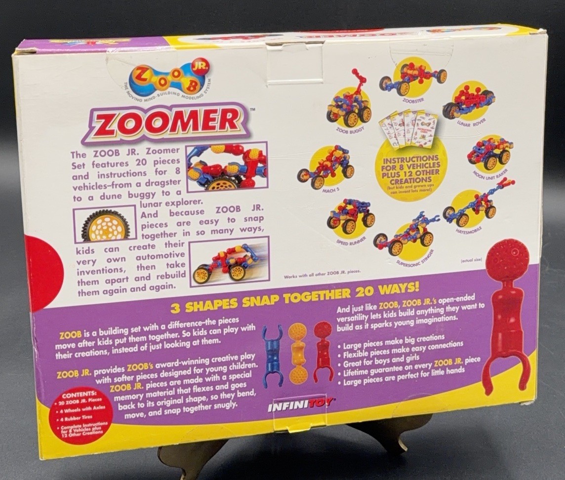 ZOOB Jr. Zipster Fastback 13012 Vehicle Building Set New NIB 12pcs