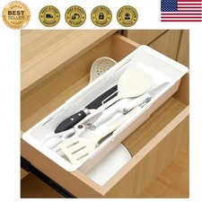 2 Pack Expandable Deep Drawer Organizer Bins for Effortless Kitchen Storage