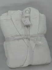 NWT Pottery Barn Waffle Weave Resort Robe Cozy Soft , Medium, White