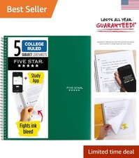 Spiral Notebook  Study App, 5 Subject, College Ruled Paper, 8-1/2" x 11", 20...