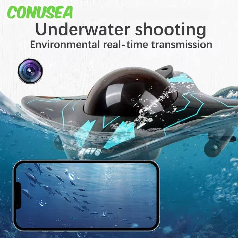 Sous-marin RC caméra WiFi FPV mini drone de plongée étanche 6CH pour enfants