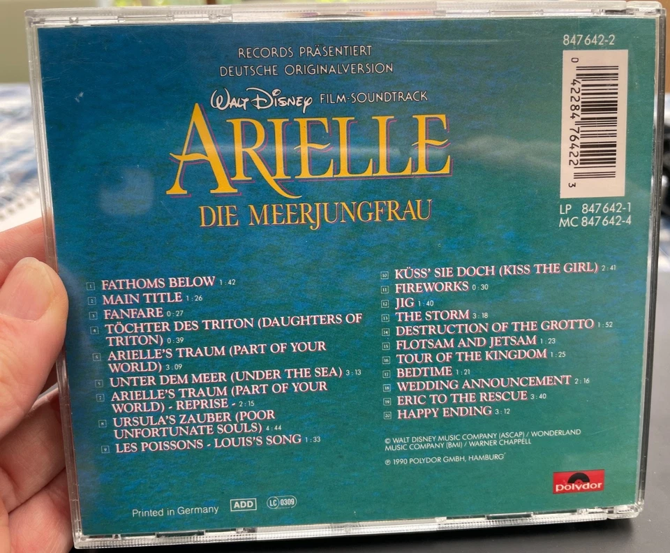Arielle, Die Meerjungfrau (Film Soundtrack - Deutsche Originalversion) CD 1990 - Bild 2 von 3