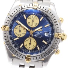 BREITLING Crosswind B13355 Chronograph Date Navy / Gold Dial AT Men's_941269