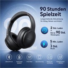 HiFi Stereo Bass 90 Std Bluetooth Over-Ear Kopfhörer Headset wireless schwarz – Bild 7