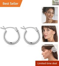 Lightweight 14mm Hoop Earrings in 14K Gold Plating - Perfect for Sensitive Ears