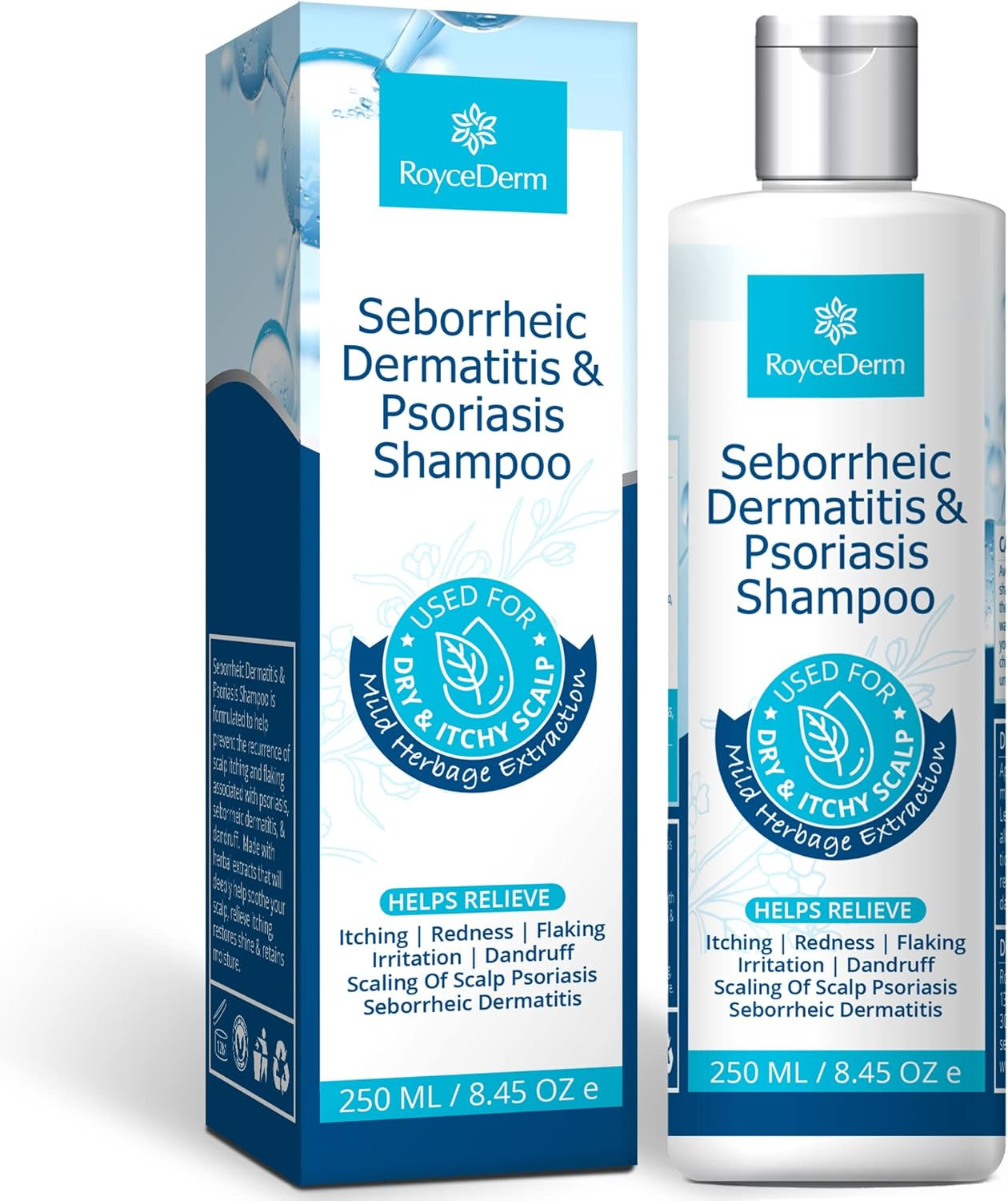 Roycederm Seborrheic Dermatitis Shampoo for Itch, Flakes, and Irritation