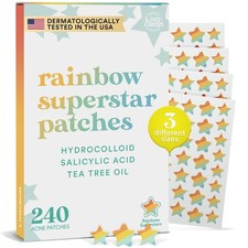 LivaClean 240 CT Rainbow Superstar Acne Patches w/Salicylic Acid Tea Tree