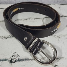 Ellington Leather Belt Southwest Beaded Faux Silver Accents Size M Fits 30"-35"