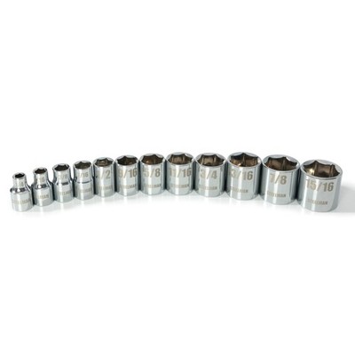 STEELMAN 12-Piece 3/8-Inch Drive SAE Shallow 6-Point Socket Set, 78201