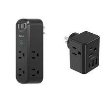 USB Outlet Extender Surge Protector with Rotating Plug  Mini Outlet Extender...