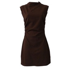 Reformation Sleeveless Brown Mini Dress Bodycon Sheath Women Size S Stretch FLAW