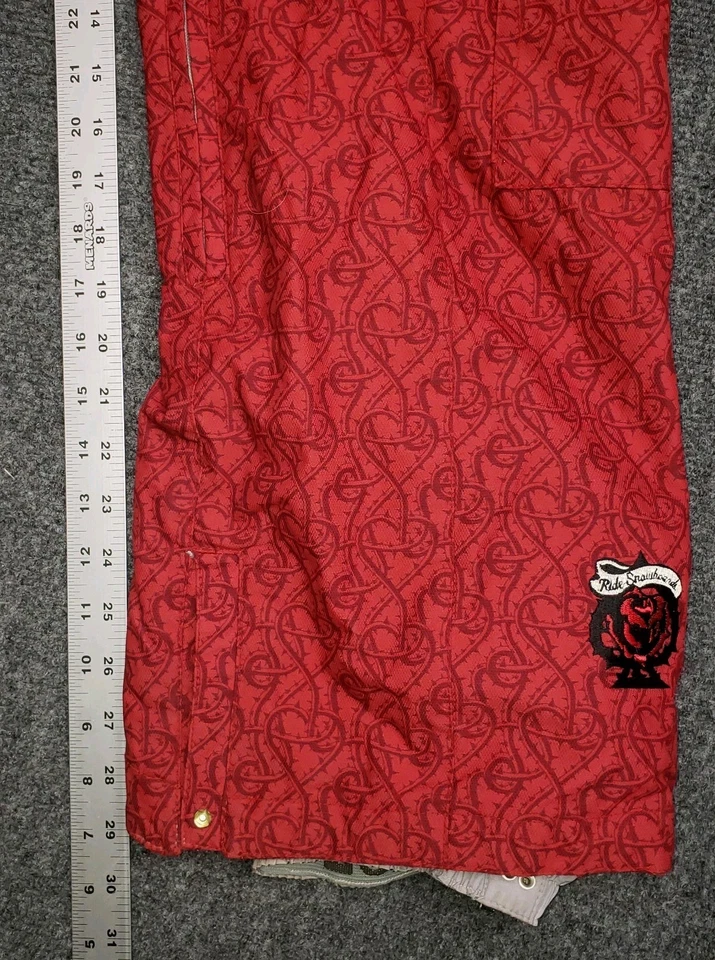 Ride Snowboard Pants Womens Medium Red Cell 5 Teflon Ski Snow - Image 3 of 4