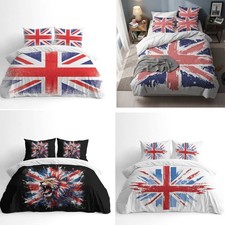 Print Union Jack Duvet Cover Set Microfiber Bedding with Pillowcases Made in UK