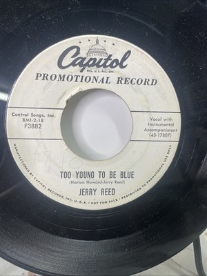 JERRY REED: bessie baby / too young to be blue CAPITOL 7'' Single 45 Vinyl Promo