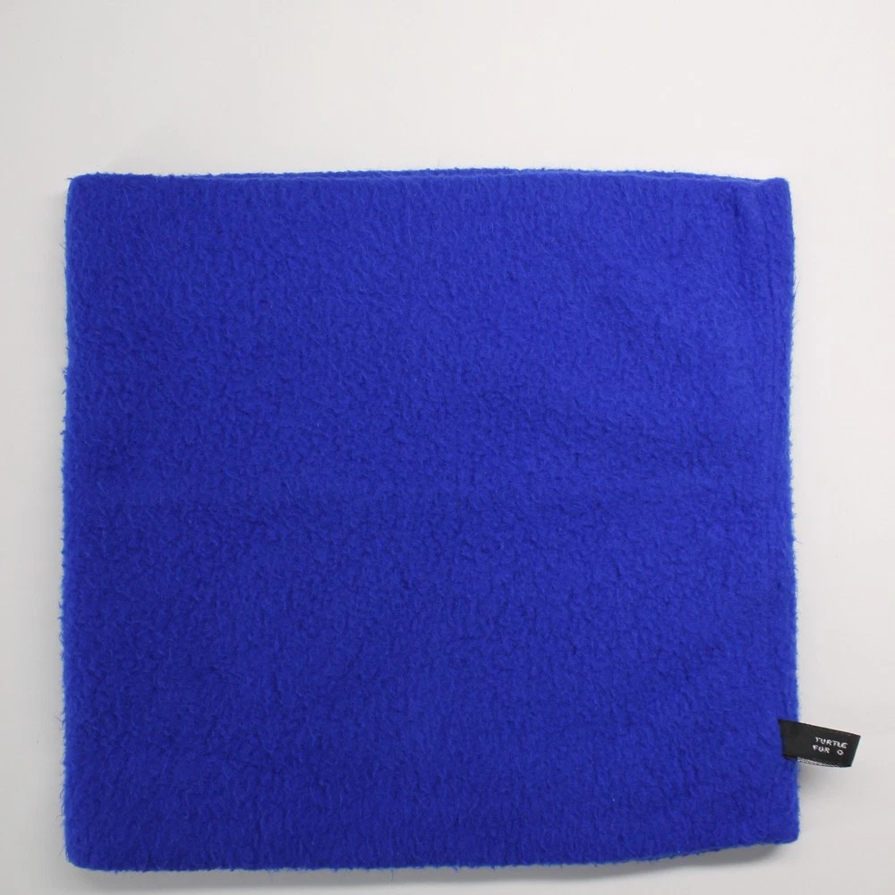 Retro black silver tag blue soft turtles fur fleece neck warmer