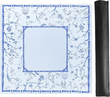Large Blue Mahjong Mat 31.5 X 31.5 with Black Carrying Bag, Anti-Slip, Noise