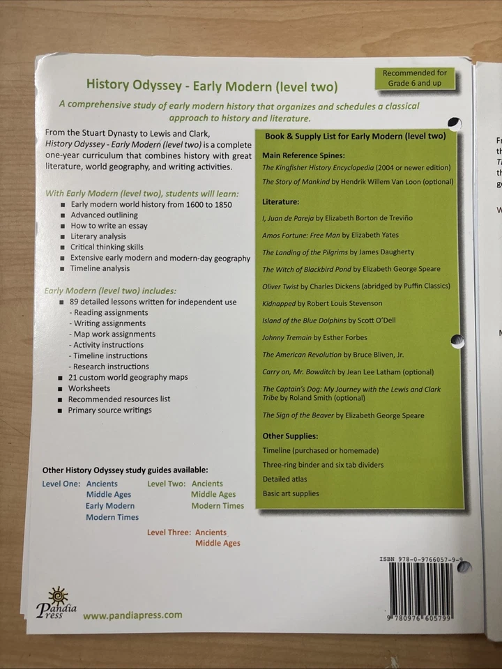 History Odyssey Early Modern + Modern Times Level 2 Kathleen Johnson Loose Leaf Foto 2 de 4