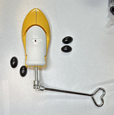 Yellow/White Plastic Shoe Stretcher Expander Tool w/ Metal Handle Bunion Plugs
