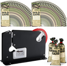 200 Pcs Wild Game Meat Bags for Freezer, Tape Bag Sealer, Green