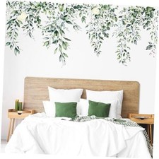 Green Leaves Wall Stickers Decor Hanging Vine Flower Wall Art Decals Floral