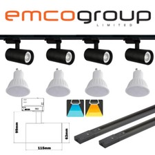 Ceiling Mounted Black 2M 2 Meter 4 Spot GU10 LED Single Circuit Track Light Lamp