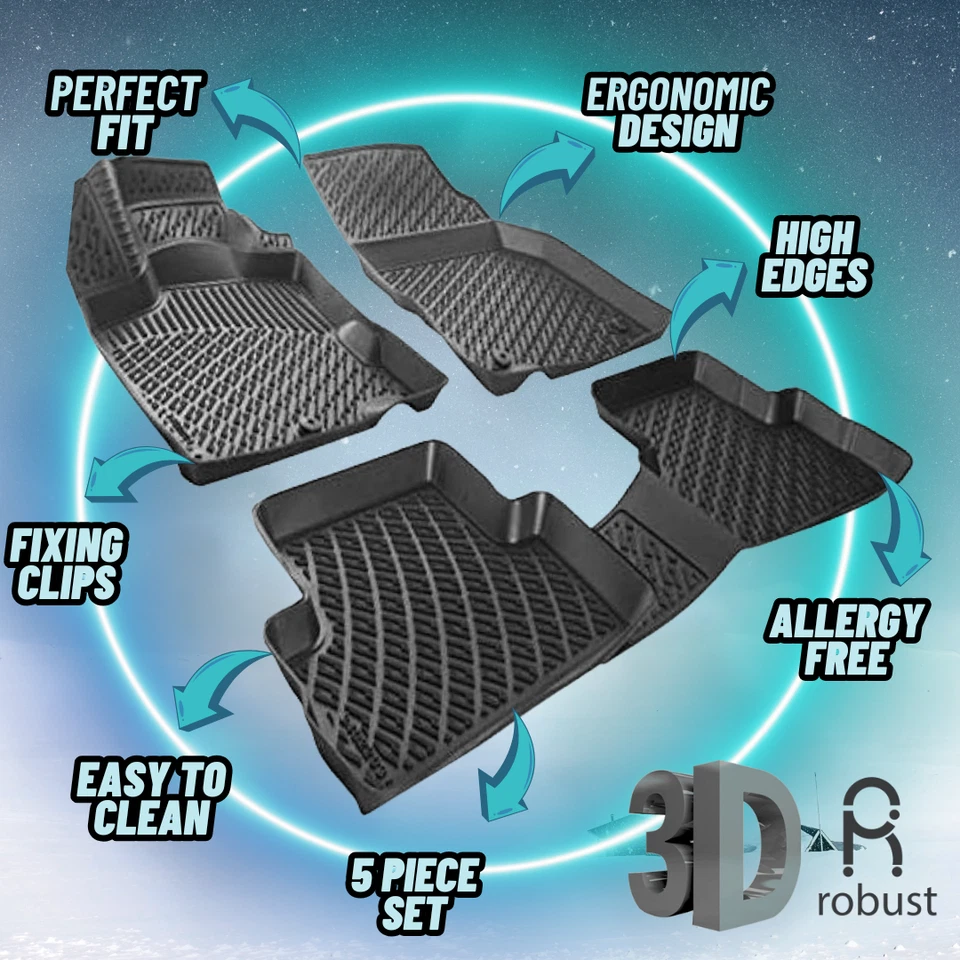 Custom Car Floor Mats For Peugeot 301 2012-2024 TPE Rubber All Weather 3d Liners - Image 4 of 4