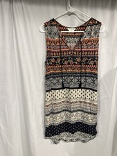 BeachLunchLounge Anthropologie Boho Boutique Sleeveless Floral Shift Dress S