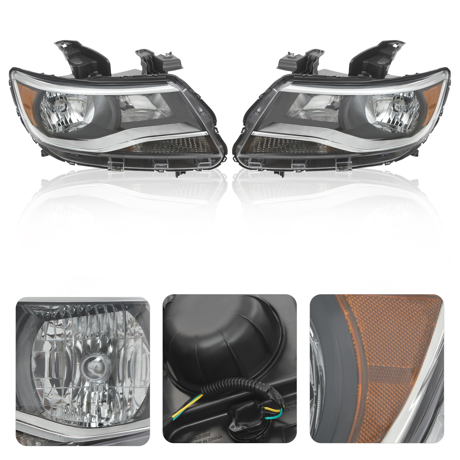 Halogen Headlight Replacement Left & Right Headlight for 15-21 Chevy Colorado