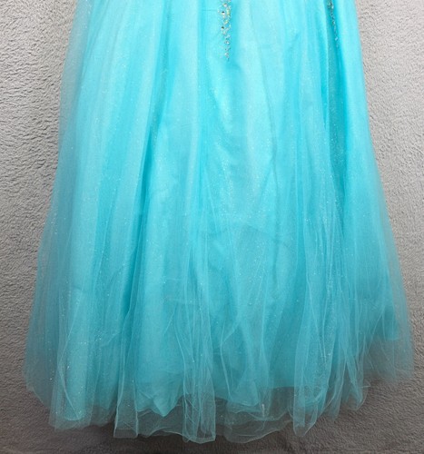 Dancing Queen Maxi Dress Womens XL Blue Embellished Ball Gown Tulle Prom Elegant - Picture 9 of 23