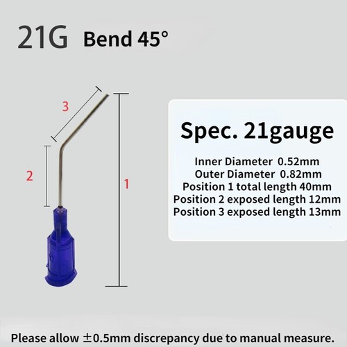 100pcs Pre-Bent Blunt Tip Liquid Glue Dispenser Needle Stainless Steel Tips - Picture 20 of 24