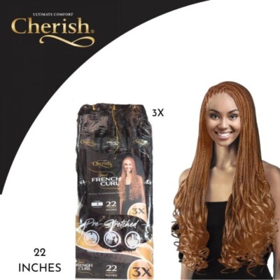 Cherish Spiral French Curl Braids 22  & 28  Pre-Stretched Hair - 3 Pack