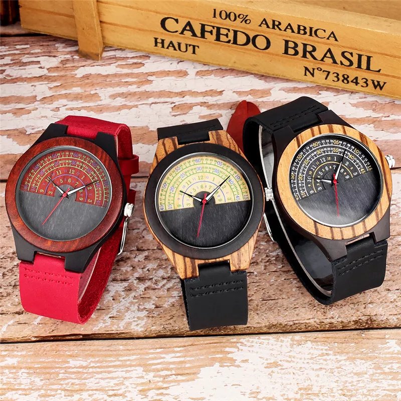 Men's digital watch top with leather band