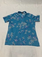 Vintage Fast Breakers Hawaiian Birds of Paradise Button Up Single Stitch size XL