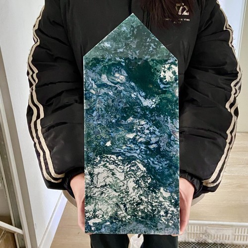 10.62LB Natural Water Grass Moss Agate crystal pillar Crystal Reiki - 第 7/14 張圖片