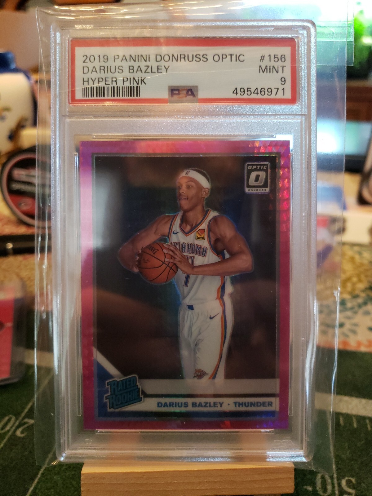 2019 Panini  Optic Darius Bazley Rated Rookie PSA 9 #156 Thunder Hyper Pink