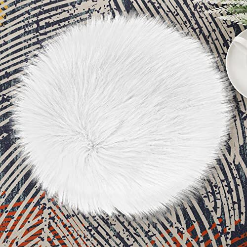 25 cm Small Rugs Fluffy Faux Fur Chair Pad Cover Rug Fuzzy Cushion ...