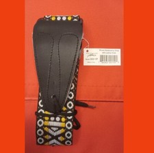 New Performance Plus Woven Guitar Strap, 2" Bright Colorful, Leather Ends