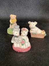 Pig Figurines VTG Lot Of 3 Resin Oh So Cute