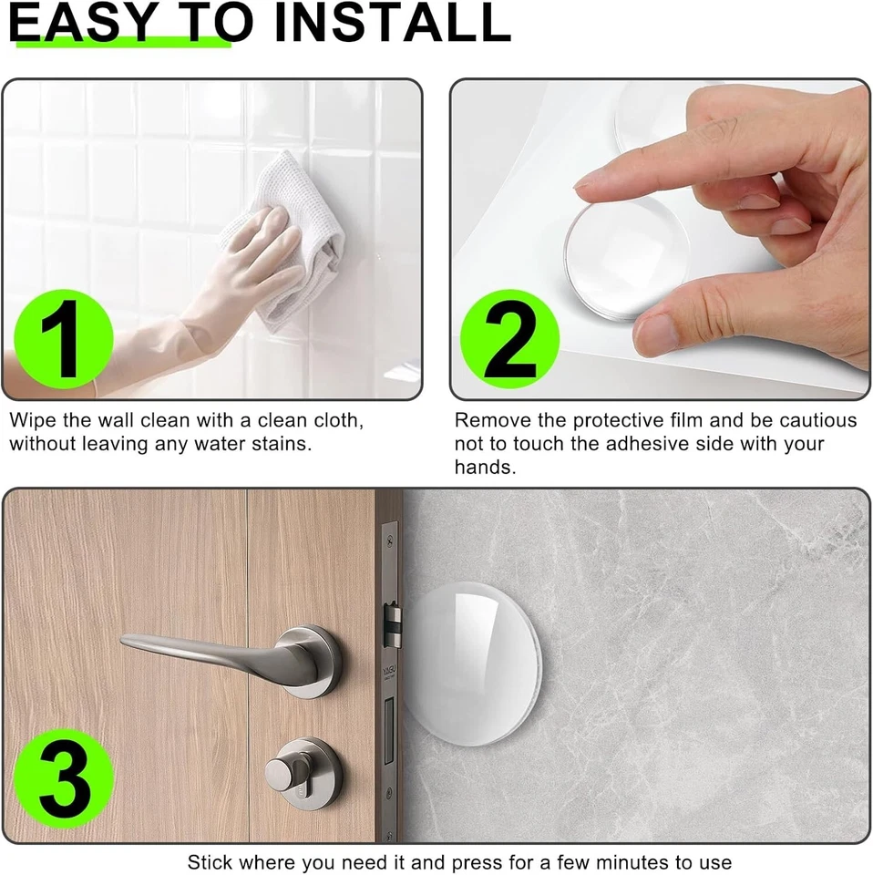 Protector de pared de silicona para perilla de puerta de respaldo fuerte 8 piezas... Foto 4 de 4