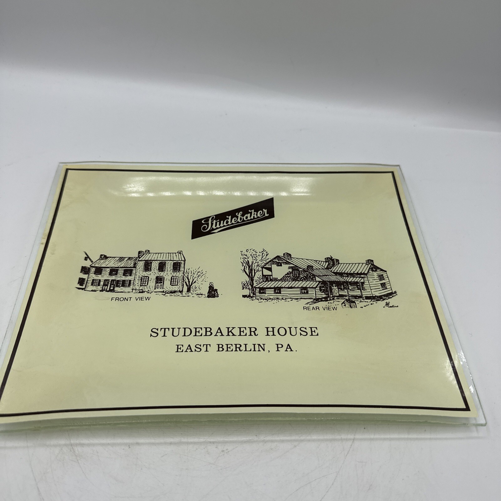 Vintage Studebaker House Souvenir Glass Dish East Berlin PA 8.75